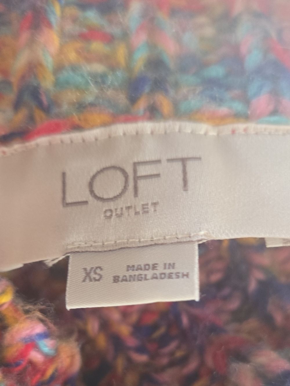 Loft Outlet Multi-color Mock Neck Sweater Size Extra Small - Picture 7 of 8